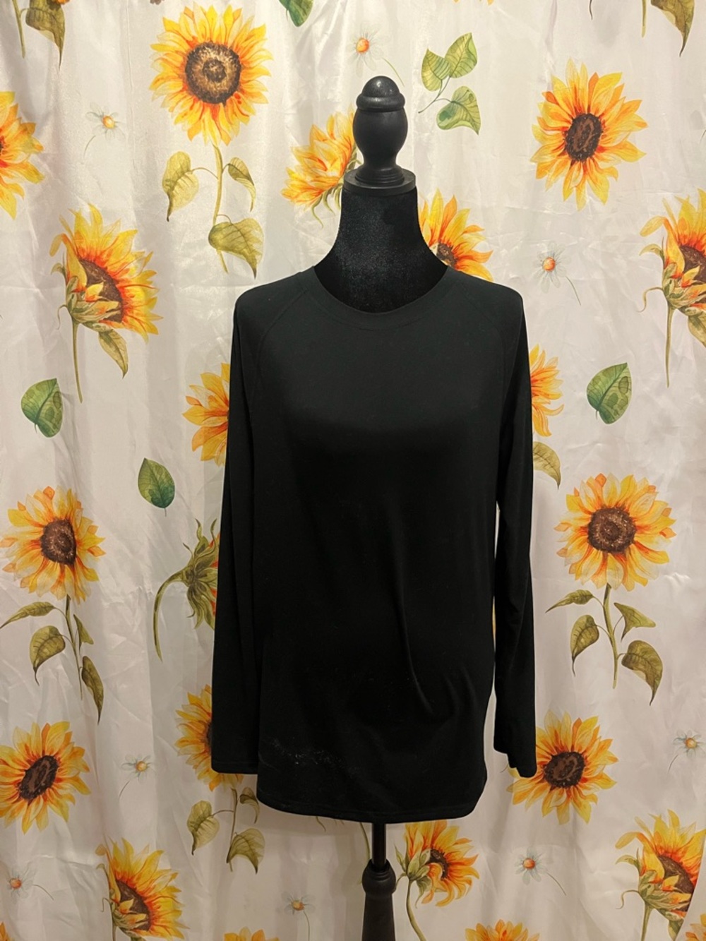Russell Athletic Black Long-Sleeve Crew Neck Top